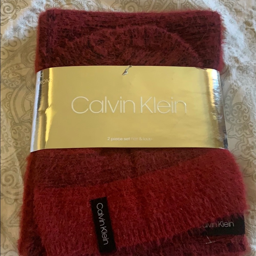 Calvin Klein Scarf and Hat Set